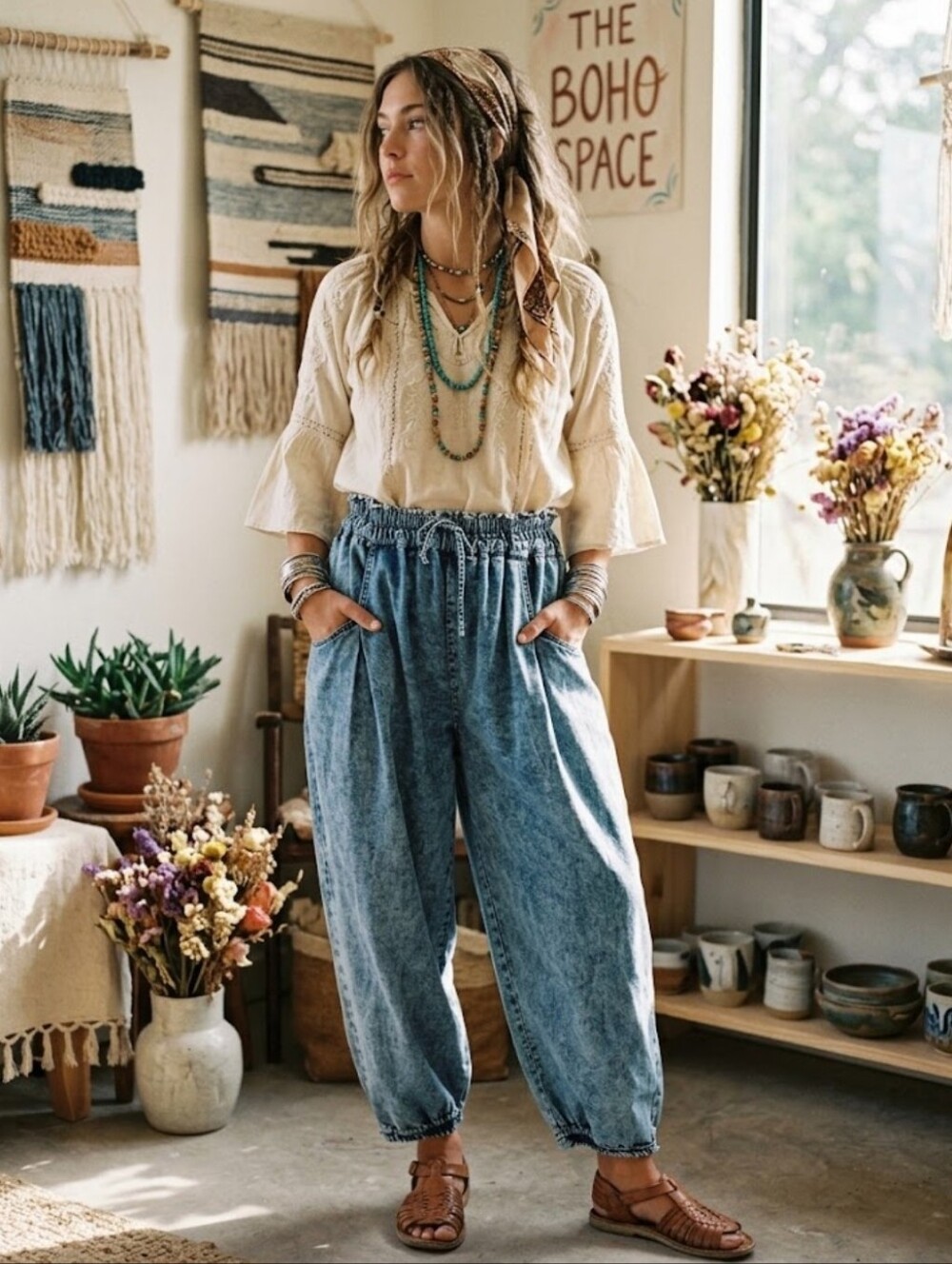 Oli & Hali Light Wash Blue Wide Leg Jeans